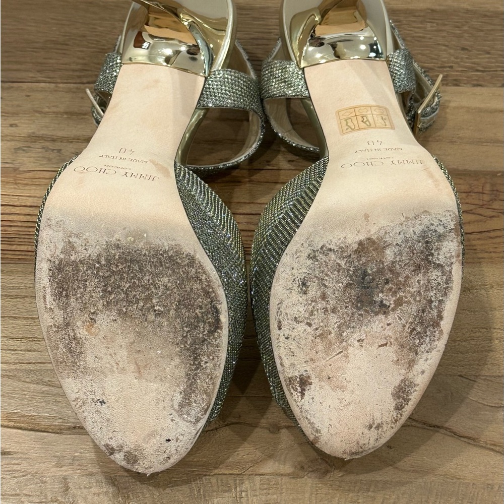 Jimmy Choo Metallic Kayden Bronze Platform Size 40 - Picture 6 of 8